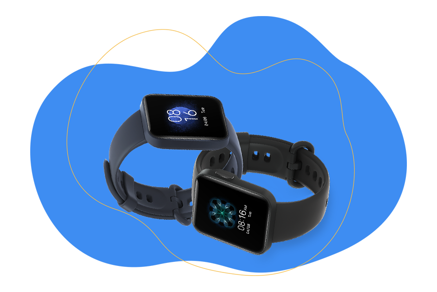 Man sieht die Xiaomi Mi Watch Lite. 